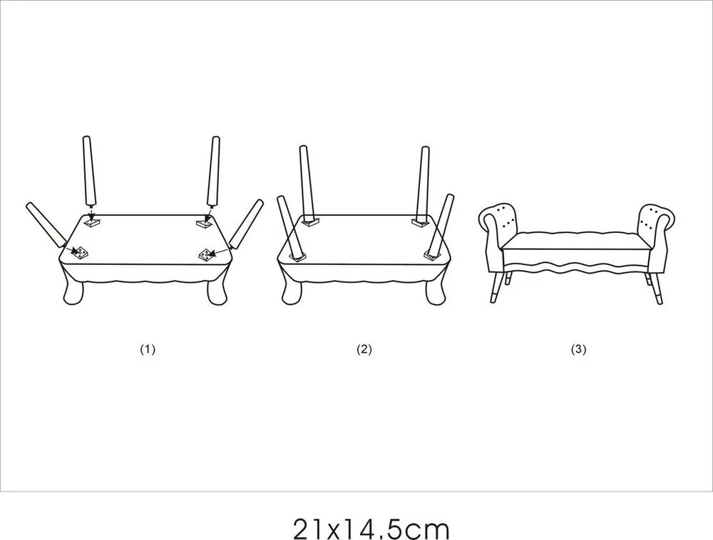 Kremowa aksamitna ławka Paris – Mauro Ferretti