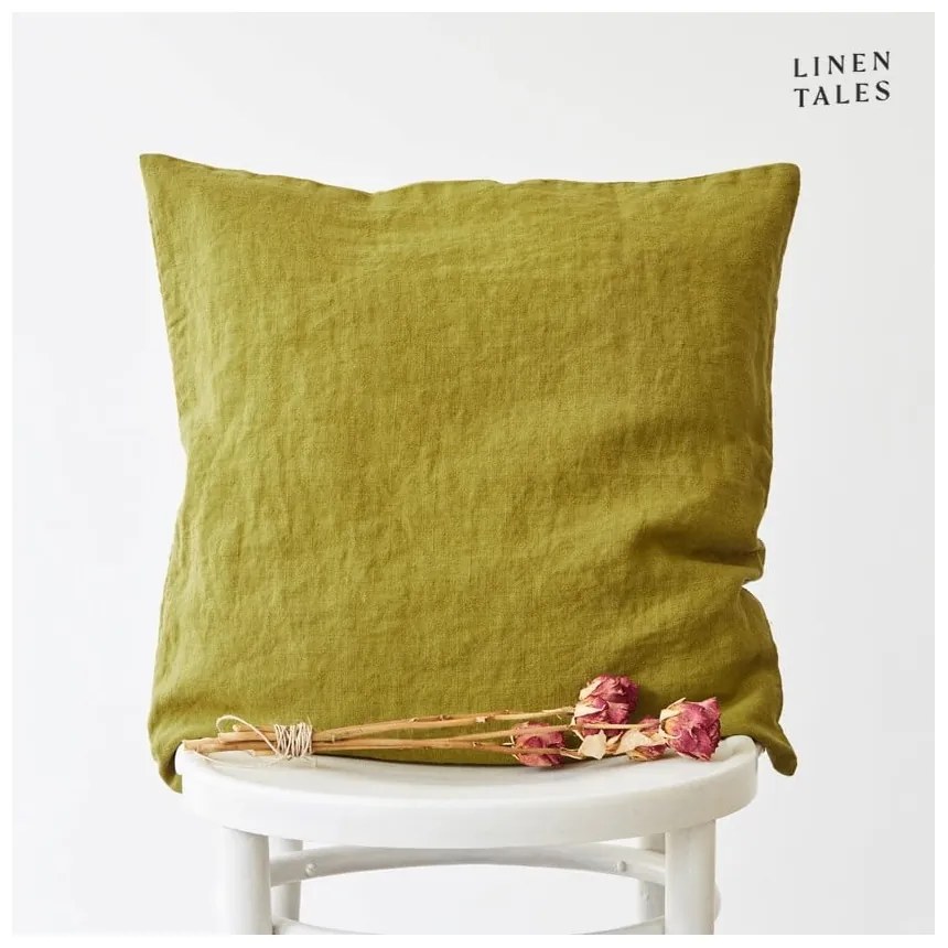 Lniana poszewka na poduszkę 45x45 cm Moss Green – Linen Tales