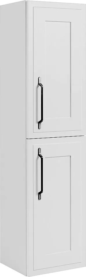 Szafka łazienkowa biała, 35 x 136 x 27 cm, uchwyt czarny