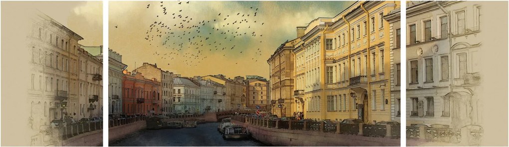 Obraz - Rzeka Mojka, Sankt Petersburg, Rosja (170x50 cm)