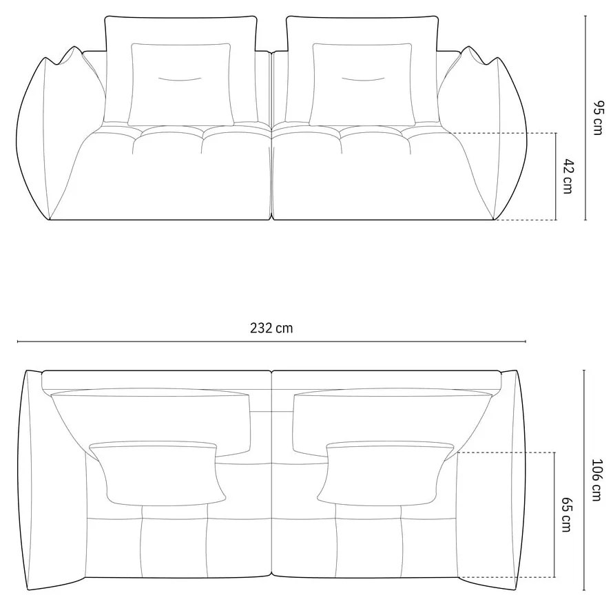 Ciemnoniebieska sofa 232 cm Bloom – Micadoni Home