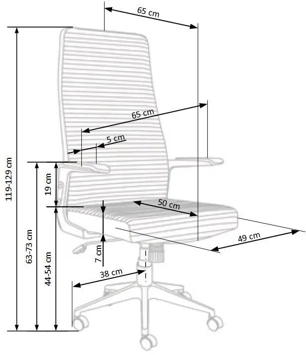 Popielaty fotel obrotowy do biura K4-R36