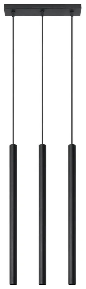 Czarna lampa wisząca Sollux Fideus, dł. 30 cm
