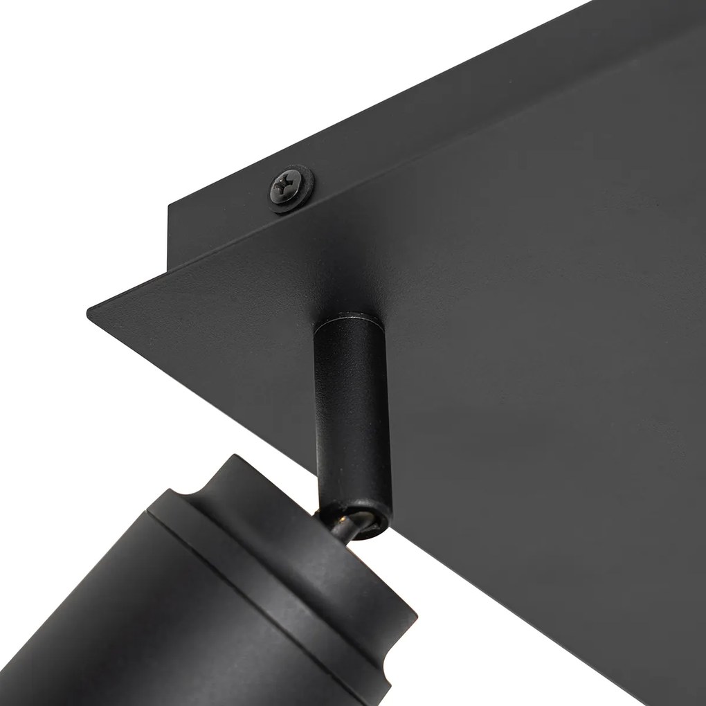 Inteligentne oświetlenie łazienkowe czarne kwadratowe IP44 w komplecie z 3 żarówkami Wi-Fi GU10 - Ducha