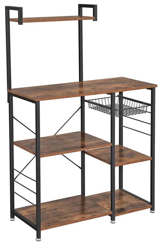 Regał kuchenny MARGE brązowy/czarny