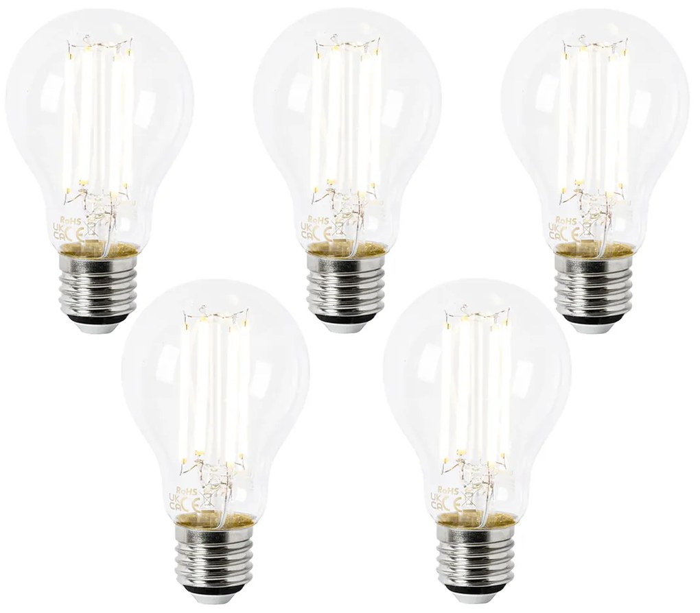 Zestaw 5 żarówek LED E27 A60 przezroczystych 2,2W 470 lm 2700K
