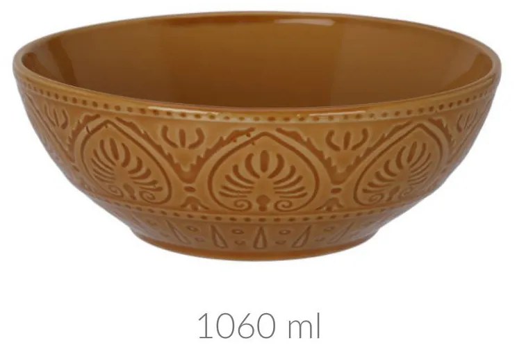 Ceramiczna miska ze żłobionym wzorem, 1060 ml
