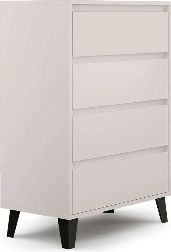 Kaszmirowa komoda z 4 szufladami na nóżkach W1-L46