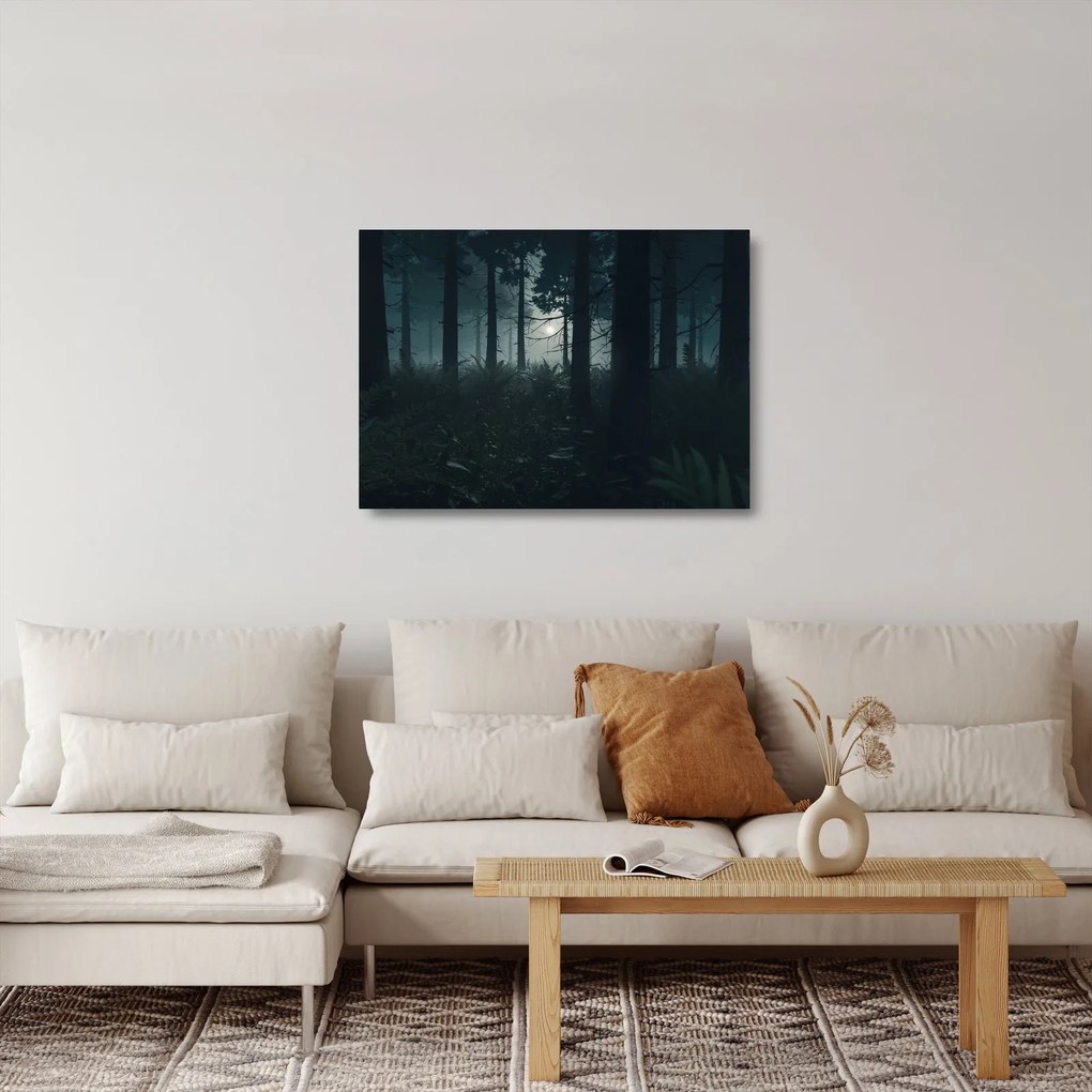 Obraz na szkle - Paproć w świetle księżyca (70x50 cm)
