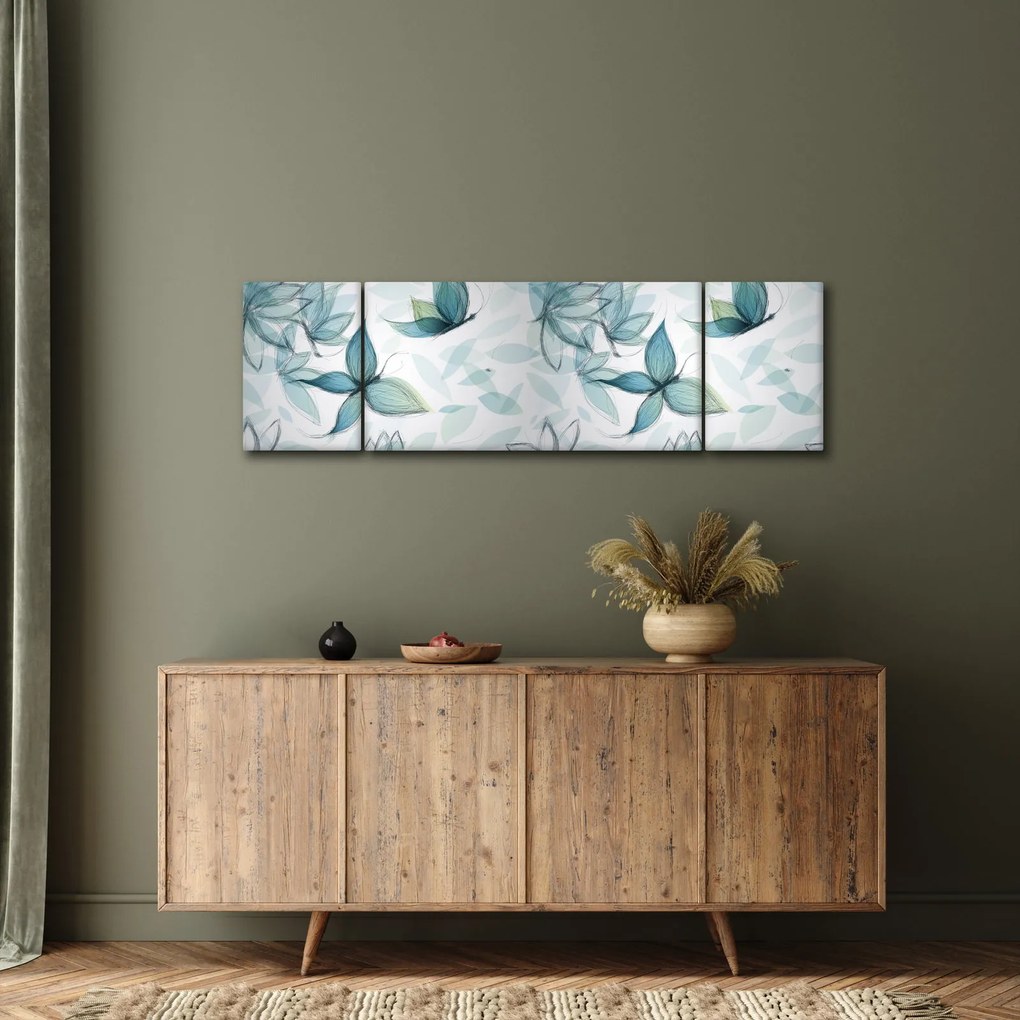 Obraz - Niebieskie motyle (170x50 cm)