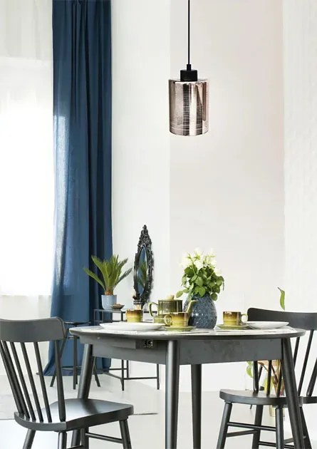 Srebrna pojedyncza lampa wisząca - 2X D264 R6-B85