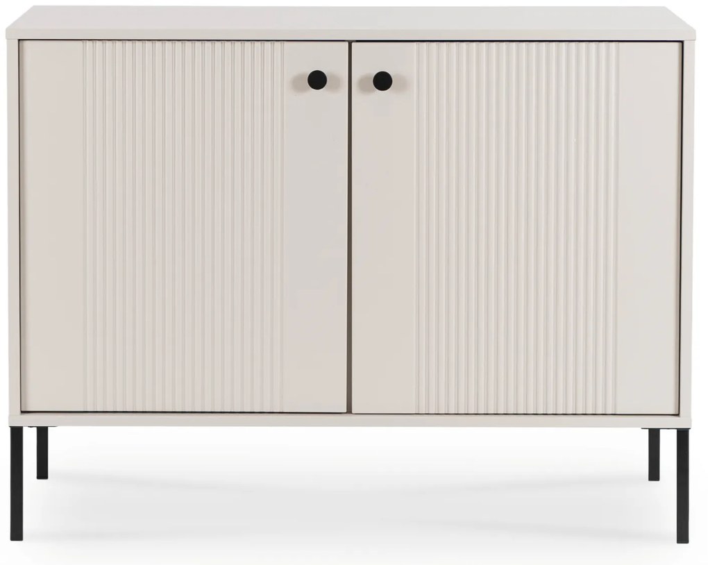 Komoda do Salonu SOFT 104 cm Kaszmir Ryflowana Dwudrzwiowa Nowoczesna