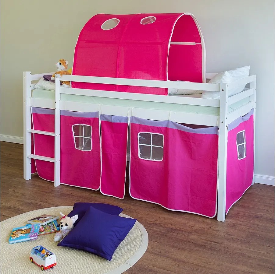 Łóżko piętrowe 90x200 cm Czerwone