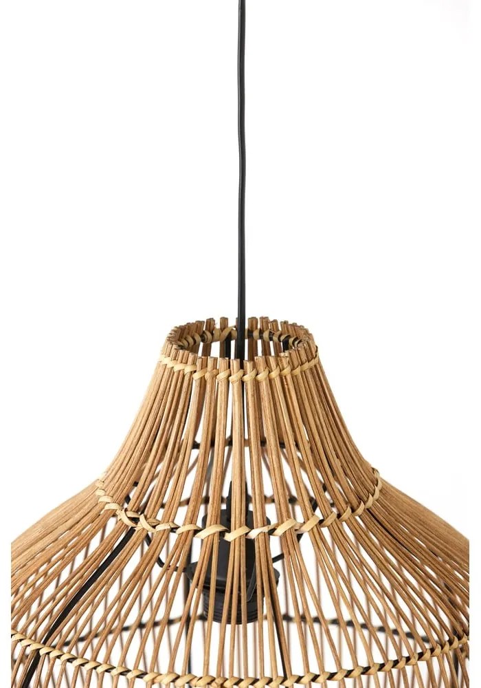 Brązowa lampa sufitowa z rattanowym kloszem ø 40 cm Pacino – Light & Living