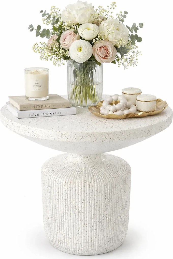 Nowoczesny biały stolik kawowy do salonu P0-H10