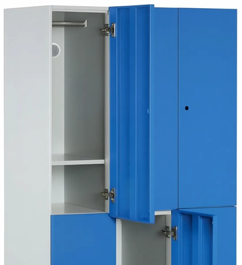 Szafka skrytkowa S1, 6 schowków, 1850 x 900 x 500 mm, demontaż, zamek cylindryczny, drzwi ciemnoszare