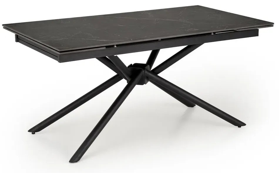 Stół rozkładany VITORINO 160(220)x90 czarny marmur HALMAR