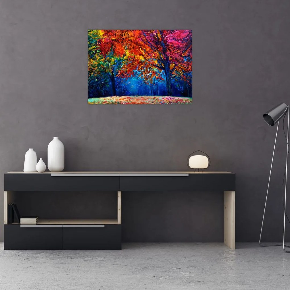 Obraz na szkle - namalowana natura (70x50 cm)