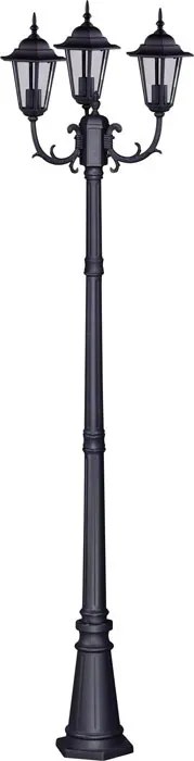 Czarna wysoka latarnia ogrodowa potrójna - 3X S325 W1-R93