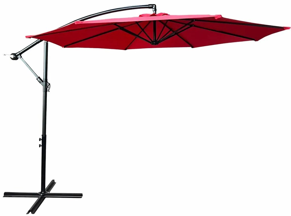 Czerwony okrągły parasol ogrodowy P7-G78