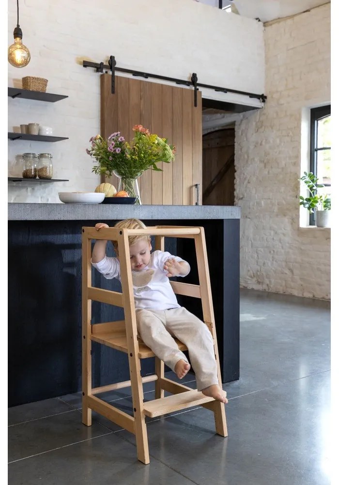 Pomocnik kuchenny dla dzieci z litego drewna bukowego w naturalnym kolorze Forrest – Vipack