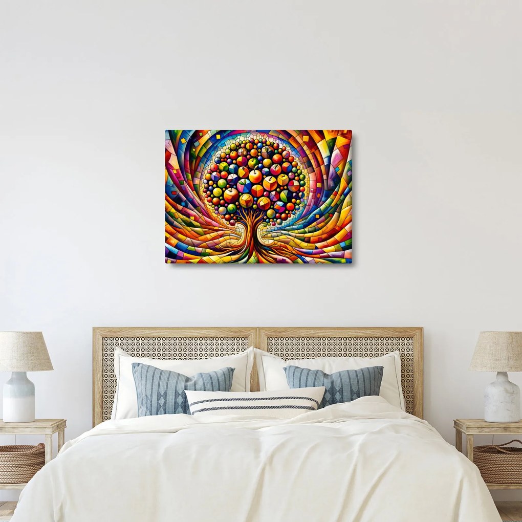 Obraz – Kolorowe drzewo z jabłkami (70x50 cm)