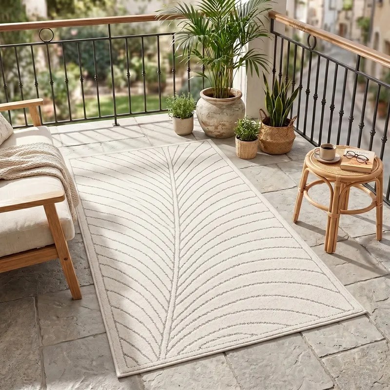 Dywan uniwersalny Nova 3D Liść kremowy 80 cm x 250 cm