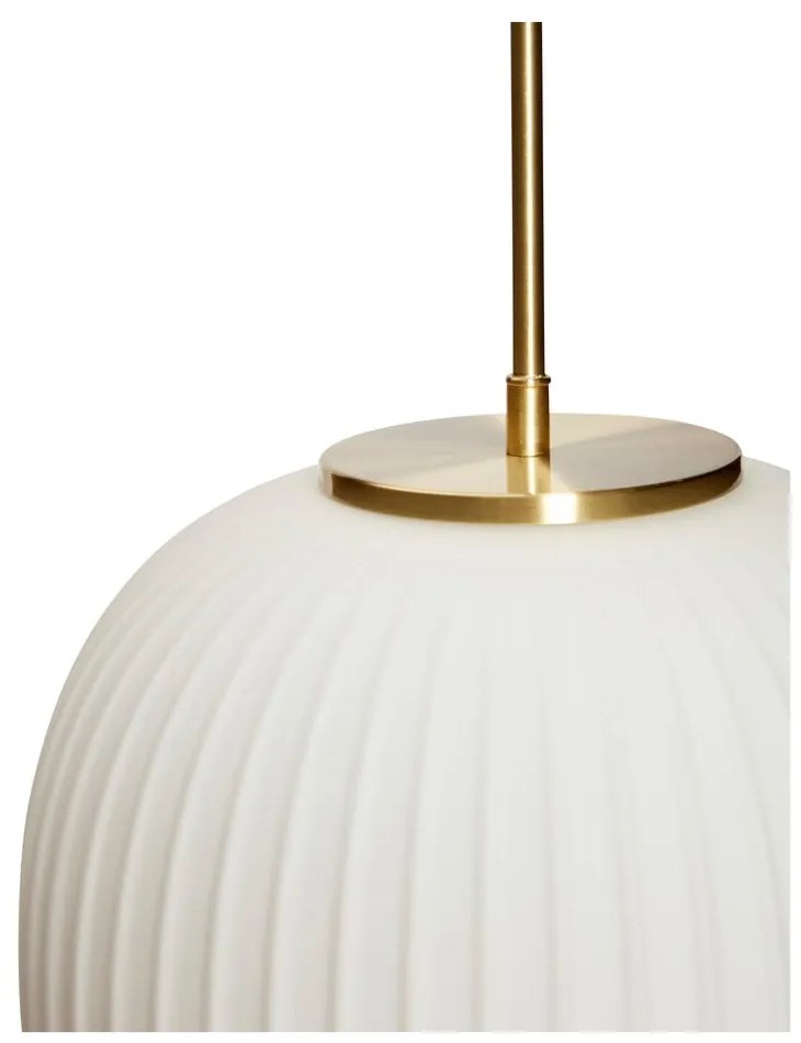 Biała lampa wisząca ze szklanym kloszem ø 32 cm Serene – Hübsch