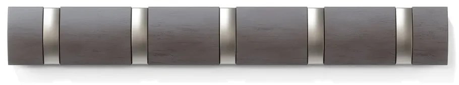 Szary wieszak ścienny z drewna topolowego Flip – Umbra