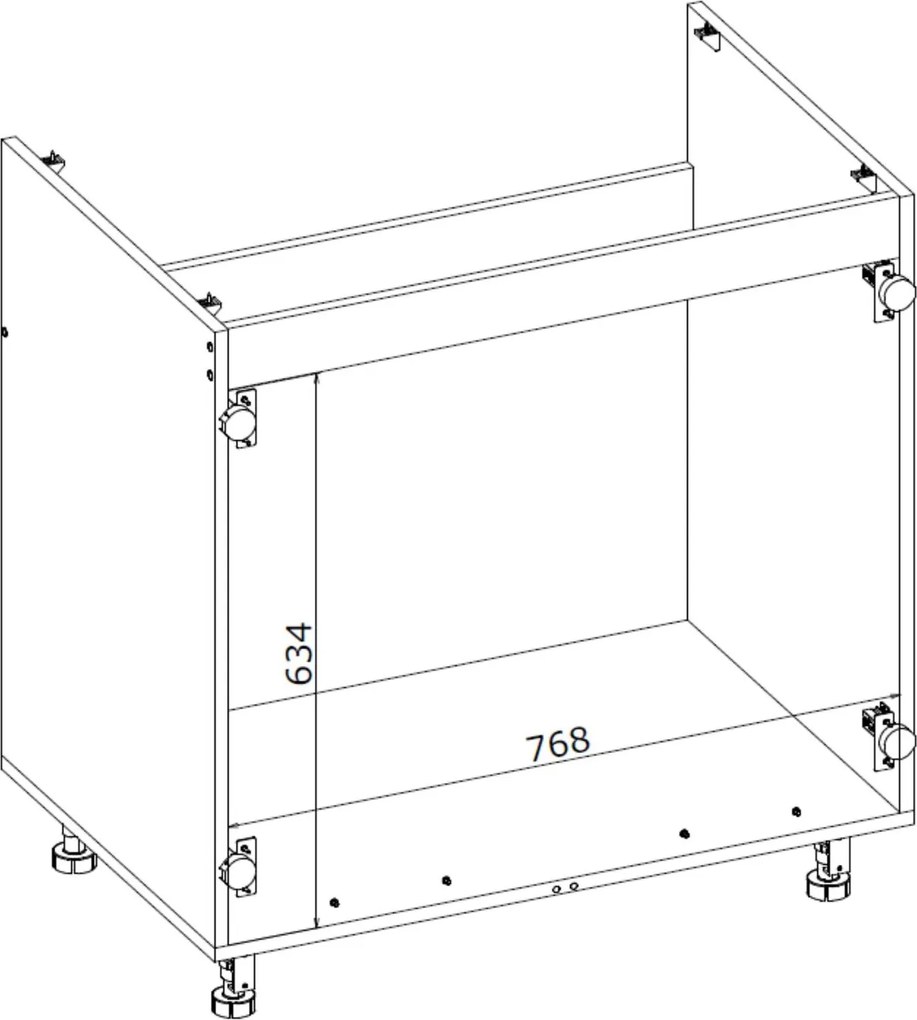 Kuchenna szafka pod zlewozmywak modułowa dolna BELLA DK-80/82 antracyt mat