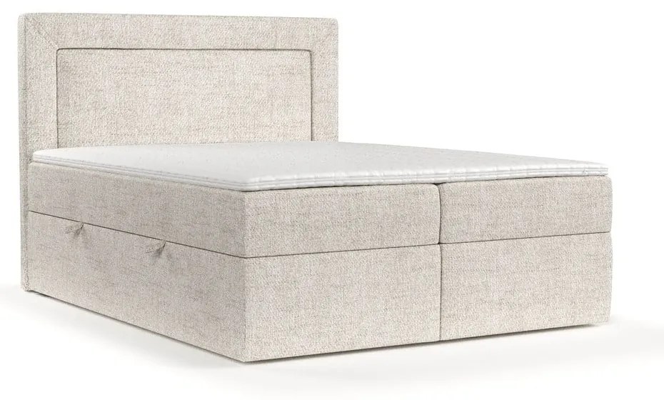 Kremowe łóżko boxspring ze schowkiem 180x200 cm Imagine – Maison de Rêve