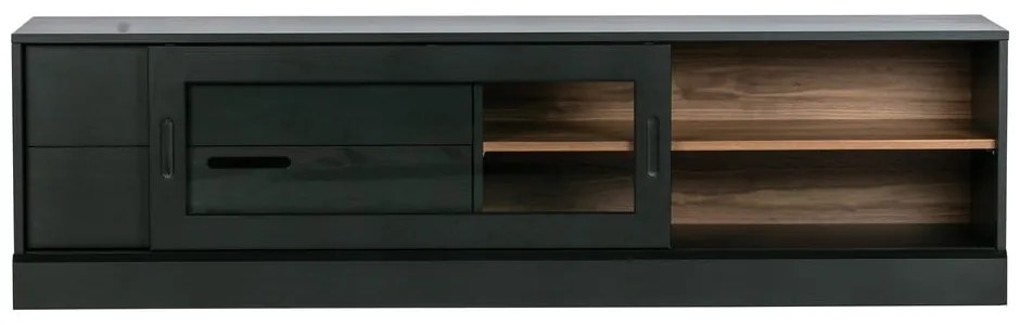 Czarna szafka pod TV z litego drewna sosnowego 180x50 cm James – WOOOD