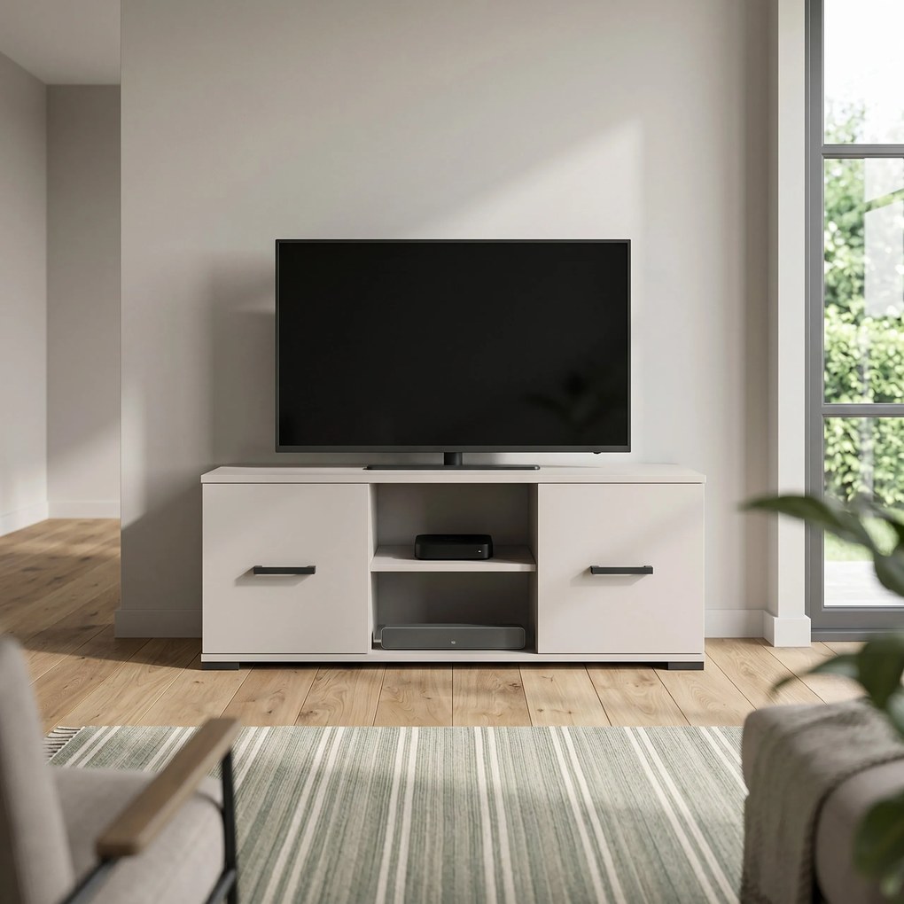 Szafka RTV stojąca ALBANO 122 cm do Salonu pod Telewizor - Kaszmir