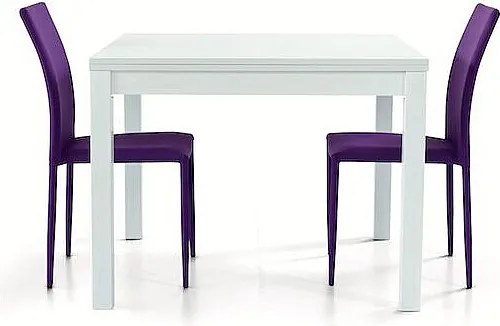 Stół z białego drewna jesionowego, rozkładany 90x90 cm - 180x90 cm - POSITANO