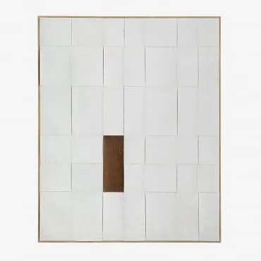 Malowany Ręcznie Dekoracyjny Obraz Reliefowy (80x100 Cm) Siralo Biało-szary - Sklum