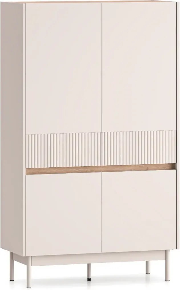 Komoda wysoka DUMI 04 4D 90 kaszmirowa/dąb cremona ML MEBLE