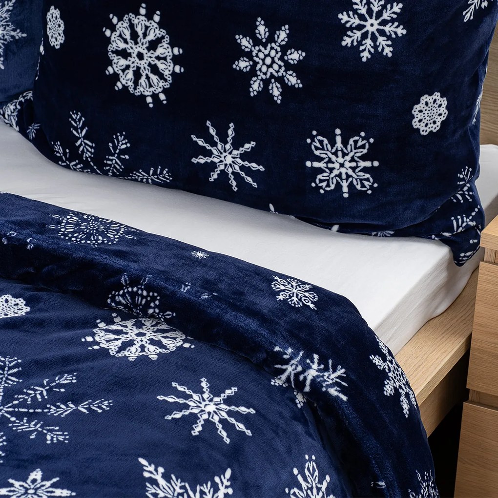 4Home Pościel mikroflanela Midnight Snowfall, 160 x 200 cm, 70 x 80 cm