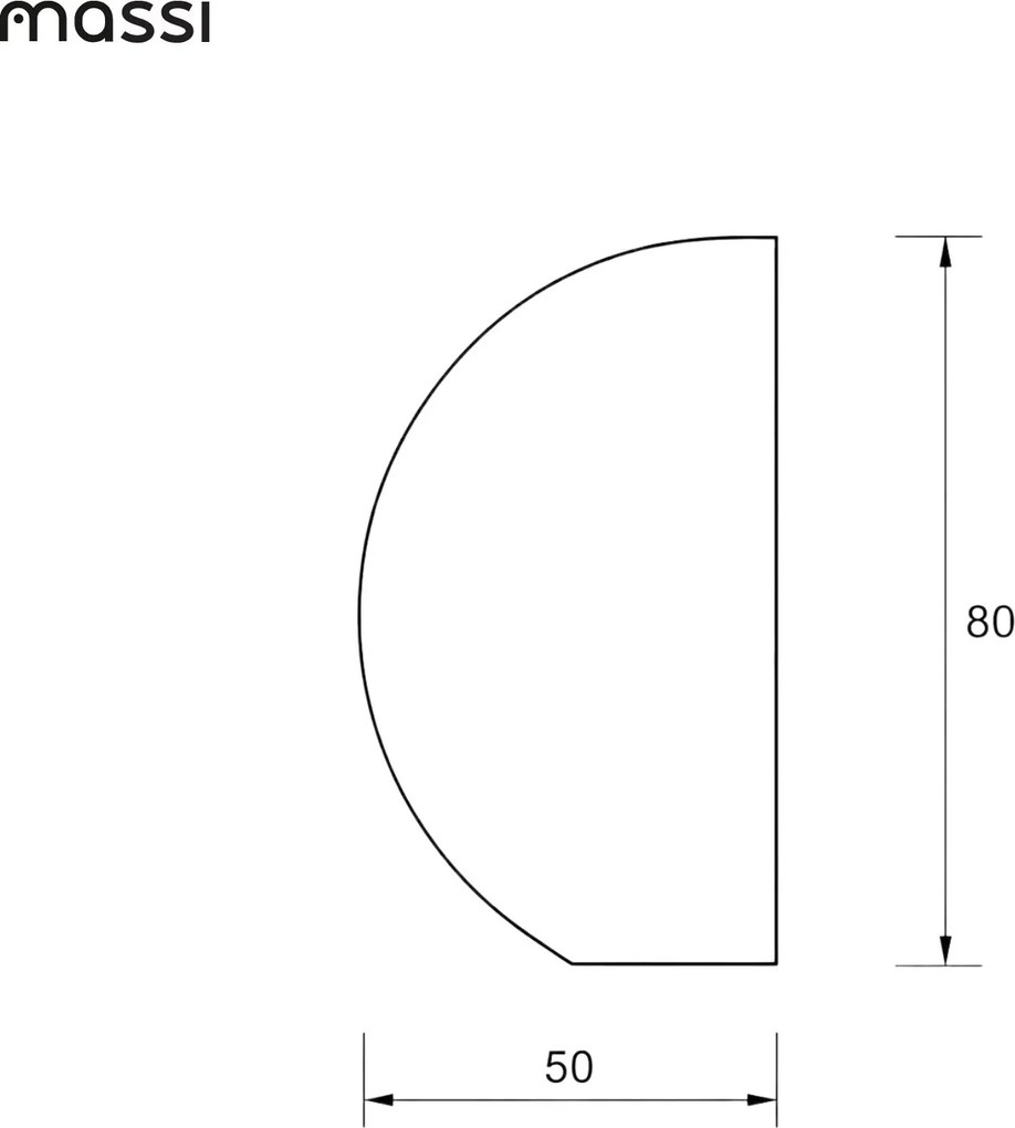 Lustro półokrągłe z podświetleniem MOON Half Cut LED | Różne rozmiary | Różne kolory : Kolor tafli szkła - Brąz, Rozmiar - 50 x 80 cm, Wersja - Lewa