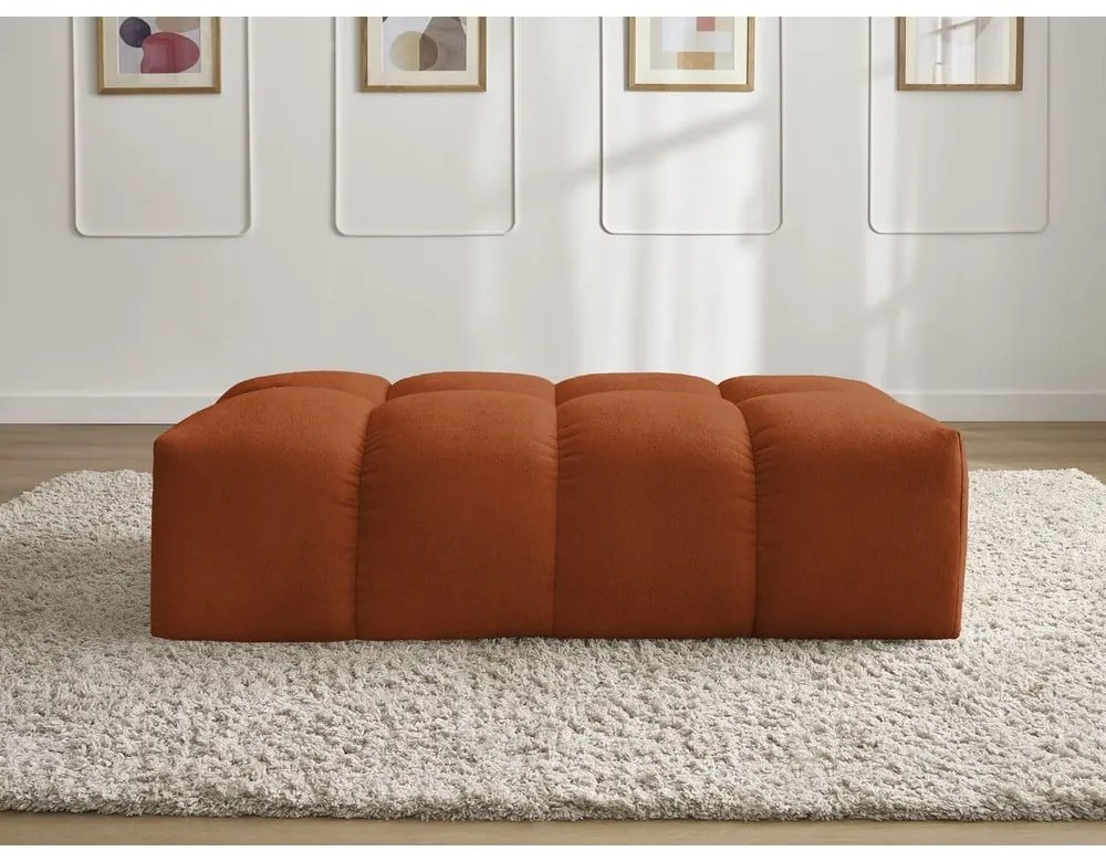 Ceglasty podnóżek z materiału bouclé Everest – Bobochic Paris