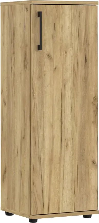 Regał biurowy minimalistyczny z drzwiczkami dąb craft M0-E50
