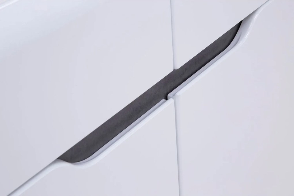 Komoda z Szufladami do Salonu NOVO 107 cm Biała / beton Nowoczesna