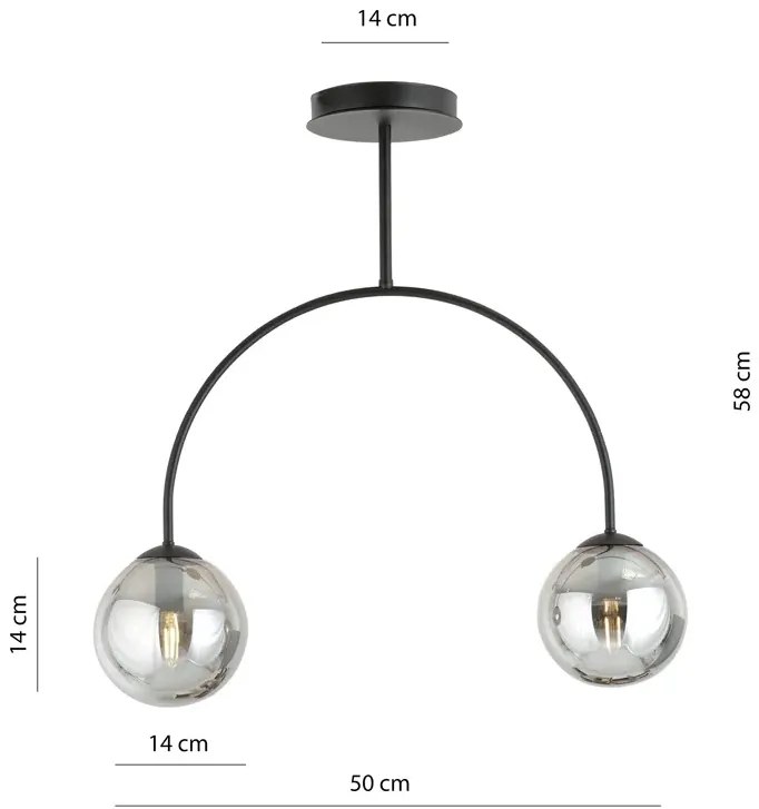 Nowoczesna metalowa lampa sufitowa - D114 Bezi