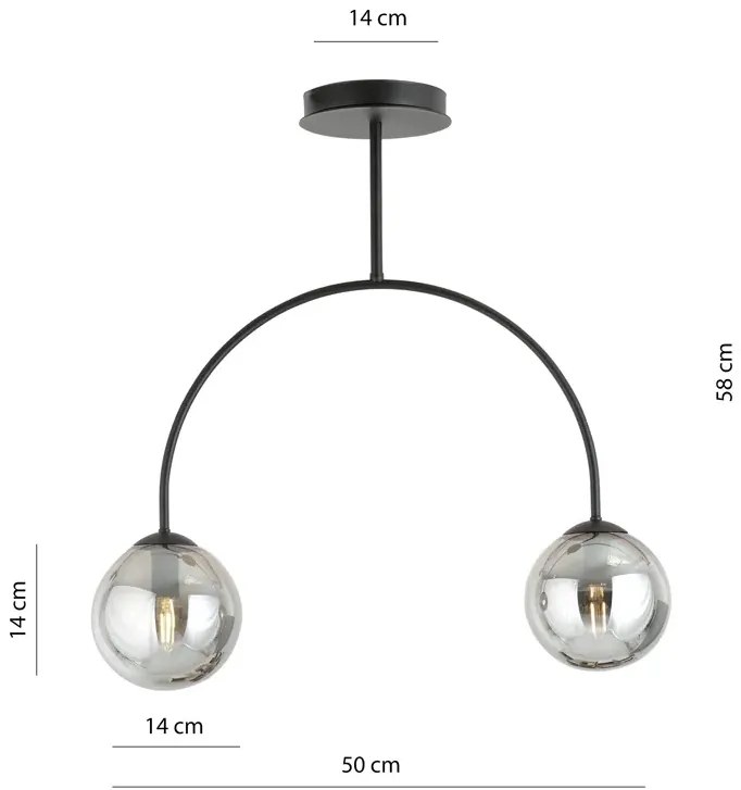 Nowoczesna metalowa lampa sufitowa - D114-Hurgen