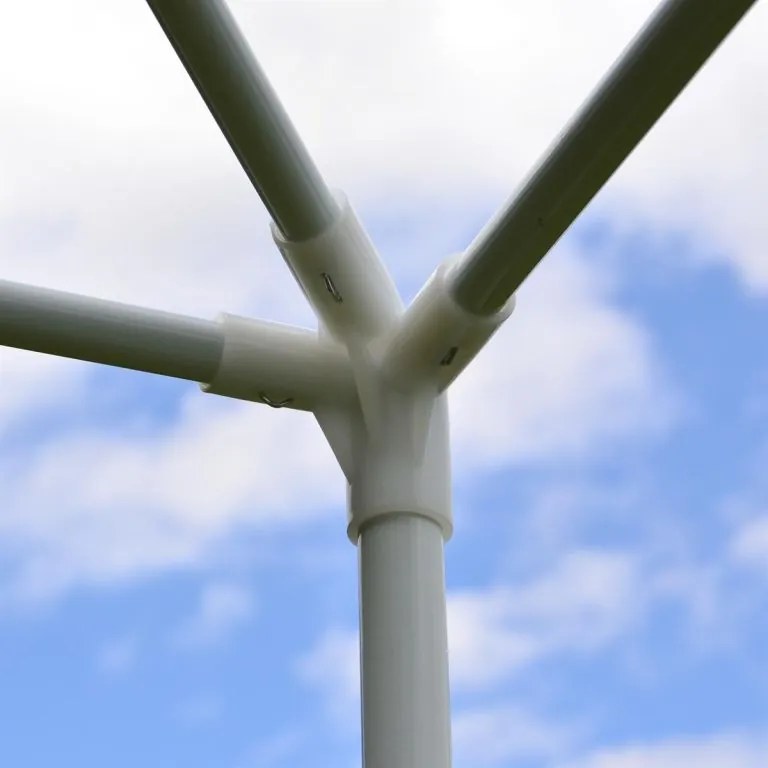 Namiot imprezowy 3×3 m – biały PE, 2 ścianki z oknami