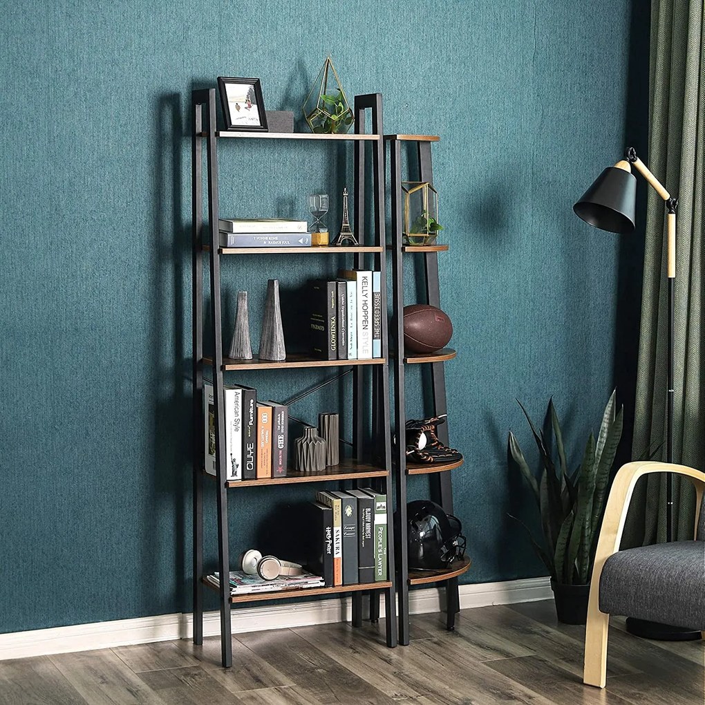 Regał TAYLOR 5 półek 172x56 cm, rustykalny brązowy