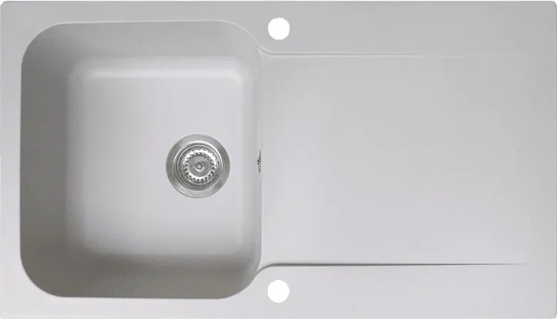 Lisse zlewozmywak dwustronny 1 komora 1 ociekacz z żywicy w kolorze szarym - Essebagno