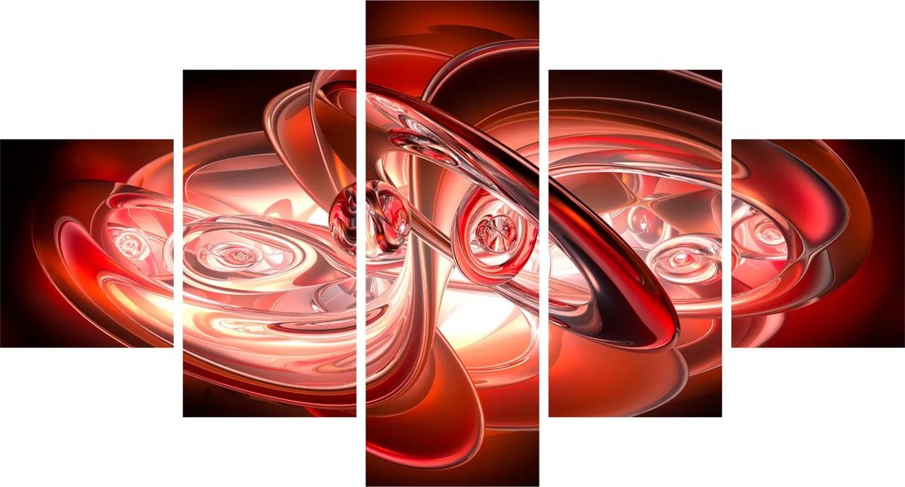 Obraz - czerwone kształty (125x70 cm)