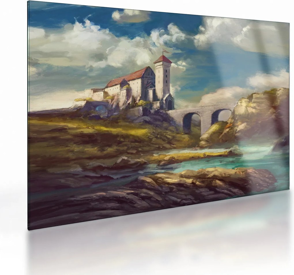 Obraz na szkle - Średniowieczny zamek (70x50 cm)