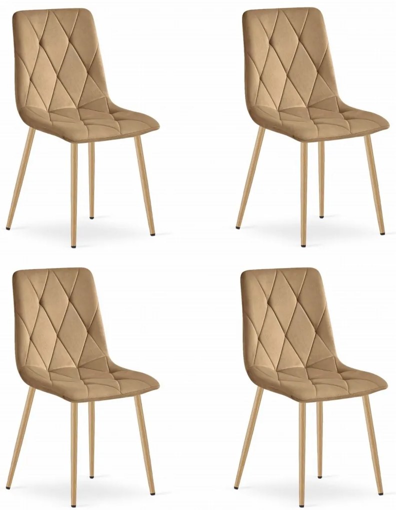 Brązowe krzesło do kuchni LIBRA aksamitne