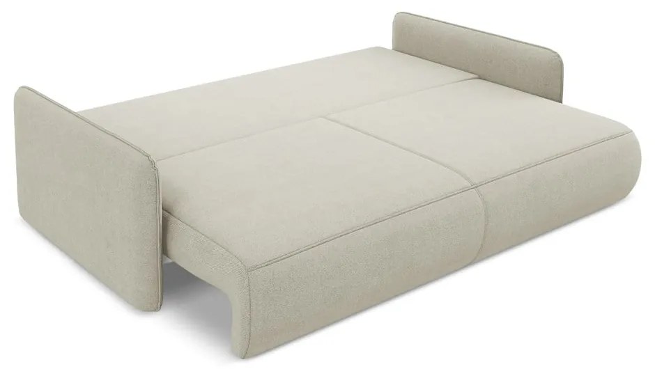 Kremowa rozkładana/ze schowkiem sofa 216 cm Nanea – Makamii